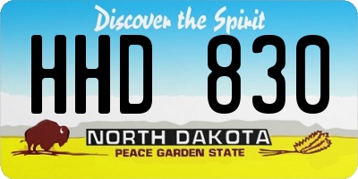 ND license plate HHD830