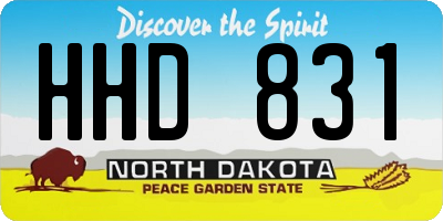 ND license plate HHD831