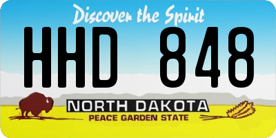 ND license plate HHD848