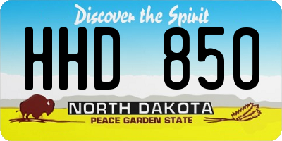 ND license plate HHD850