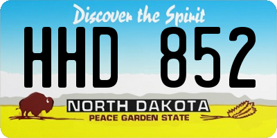 ND license plate HHD852