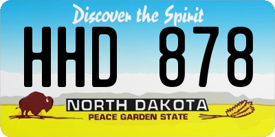 ND license plate HHD878