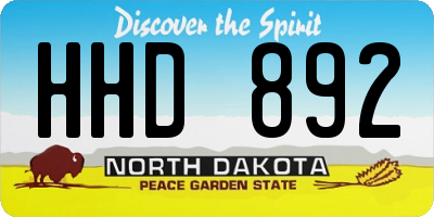 ND license plate HHD892