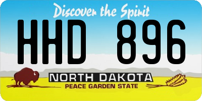 ND license plate HHD896