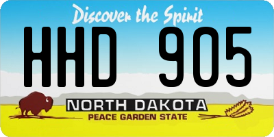 ND license plate HHD905