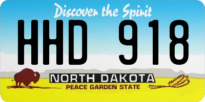 ND license plate HHD918