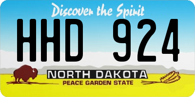 ND license plate HHD924