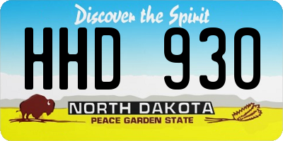 ND license plate HHD930