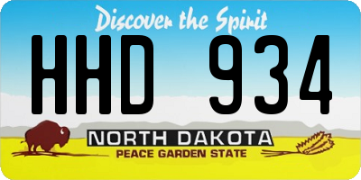 ND license plate HHD934