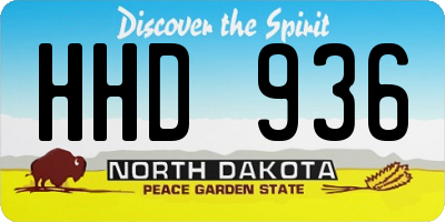 ND license plate HHD936