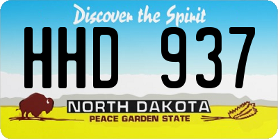 ND license plate HHD937