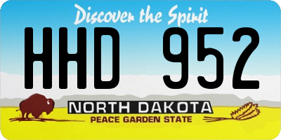 ND license plate HHD952