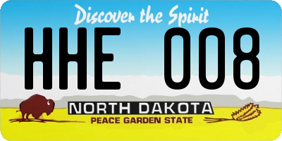 ND license plate HHE008