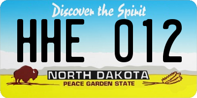 ND license plate HHE012