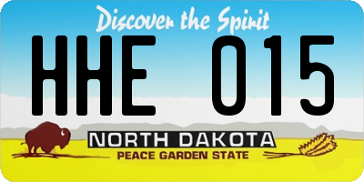 ND license plate HHE015