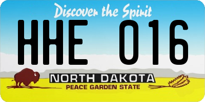 ND license plate HHE016