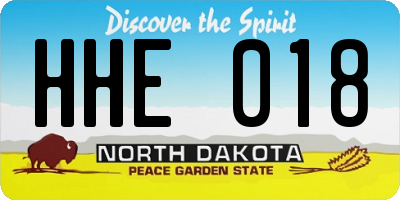 ND license plate HHE018