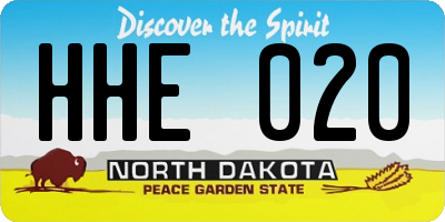 ND license plate HHE020