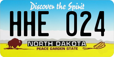 ND license plate HHE024