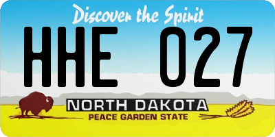ND license plate HHE027