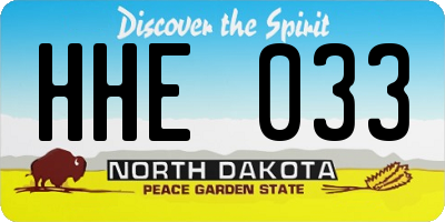 ND license plate HHE033