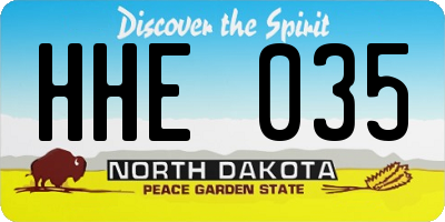ND license plate HHE035