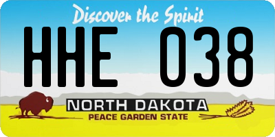 ND license plate HHE038