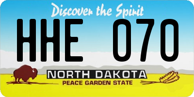 ND license plate HHE070