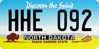 ND license plate HHE092
