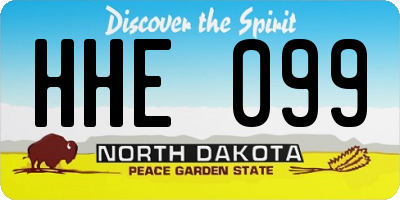 ND license plate HHE099