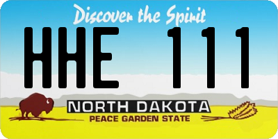 ND license plate HHE111