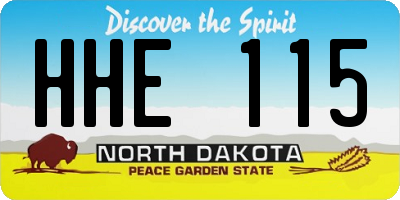 ND license plate HHE115