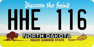 ND license plate HHE116