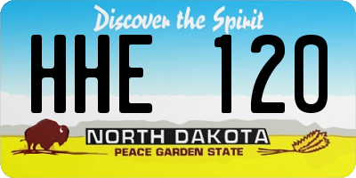 ND license plate HHE120