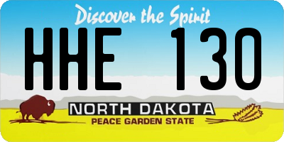 ND license plate HHE130