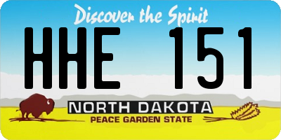 ND license plate HHE151