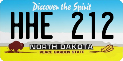 ND license plate HHE212