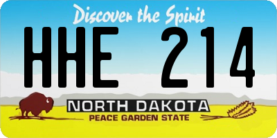 ND license plate HHE214
