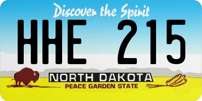 ND license plate HHE215