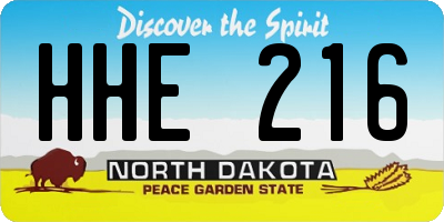 ND license plate HHE216