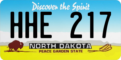 ND license plate HHE217