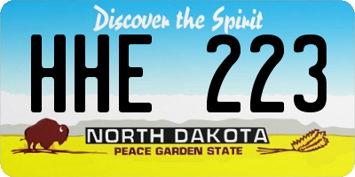 ND license plate HHE223