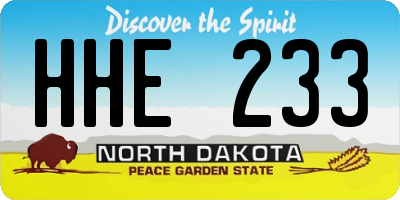 ND license plate HHE233