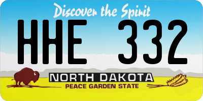 ND license plate HHE332