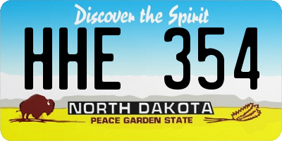 ND license plate HHE354
