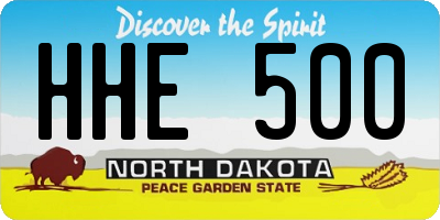 ND license plate HHE500