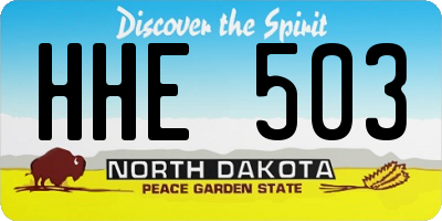 ND license plate HHE503