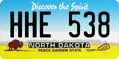 ND license plate HHE538