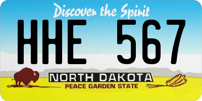 ND license plate HHE567