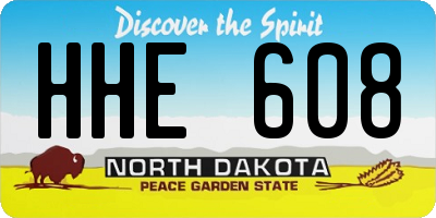 ND license plate HHE608